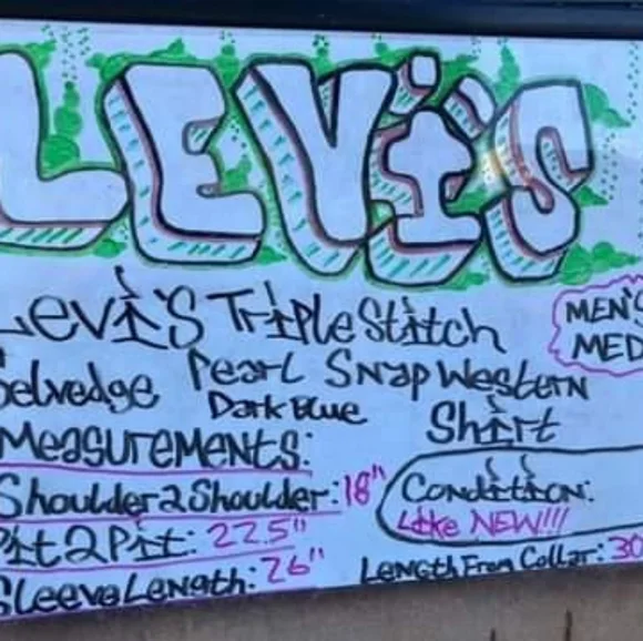 Levi's Barstow Triple Stitch High Quality Pearl Snap Western Shirt Men's Medium - Picture 16 of 16